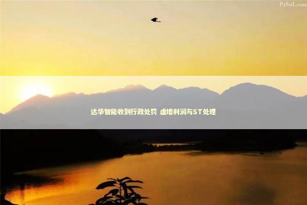 达华智能收到行政处罚 虚增利润与ST处理 新闻