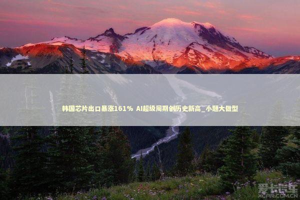 韩国芯片出口暴涨161% AI超级周期创历史新高_小题大做型 新闻