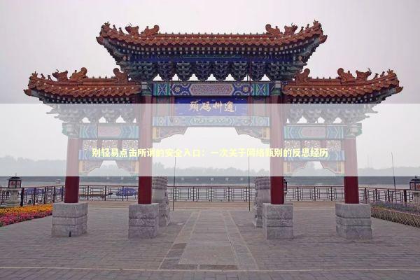 别轻易点击所谓的安全入口：一次关于网络甄别的反思经历 IT技术